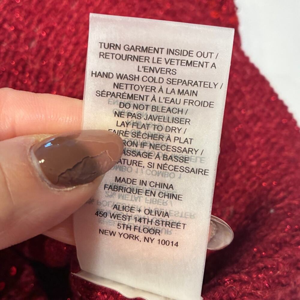 Alice + Olivia Red Sequin Bandage Mini Skirt Sz 0 - Picture 5 of 8